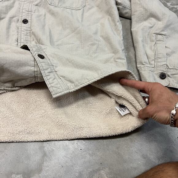 Levis Mens XXL Beige Canvas Sherpa Lined Shacket Heavy Shirt Jacket - Picture 8 of 8